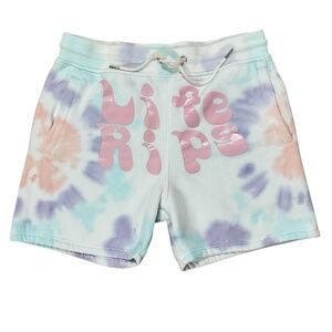 Chris D’Elia Life Rips Tie-Dye Sweat Shorts Size Medium Pastel Pullover Shorts